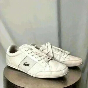 Excellent used condition, men’s sz 8 LaCoste Nivolor White Leather Sneaker.